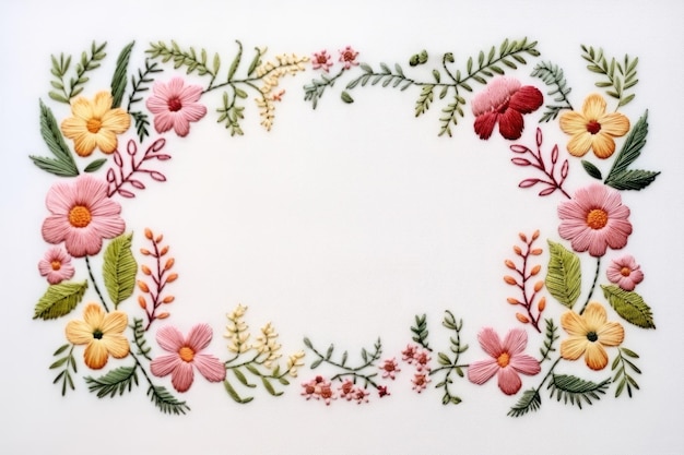 Вышитая цветочная композиция